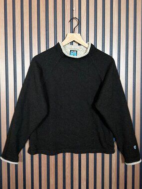 Vintage ALF Clothing Sweater Medium Womens Green Pullover Sherpa Mock Neck